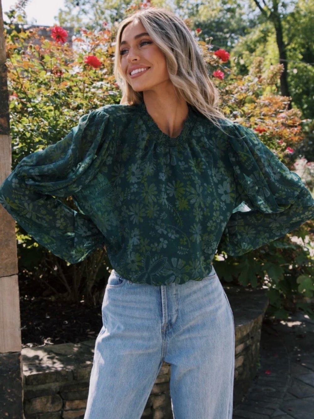 Free People Clarissa floral print top blouse